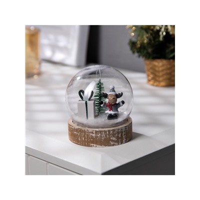 Светодиодная фигура «Шар с оленёнком» 8×8 см, дерево, пластик, батарейки AG13×3, свечение тёплое белое