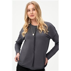 Женский лонгслив оверсайз из футера двухнитки Happyfox