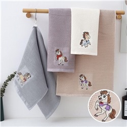 Полотенце для рук с вышивкой "Horses" 35*75 см. хлопок 100%