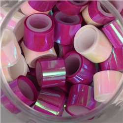 Клейкая лента пластик в банке «Перл. Белый и фуксия», набор 40 шт., 1.2 см, дл.0.9 м, 7×7×9 см