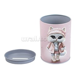 Копилка-подставка для канцелярских принадлежностей "Городские кошечки" цвет розовый