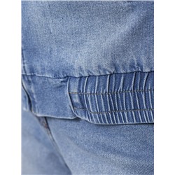 Джинсовый бомбер на молнии из эластичного плотного денима