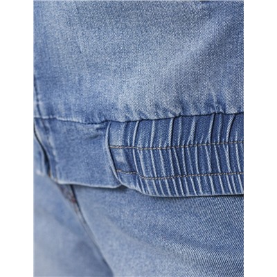 Джинсовый бомбер на молнии из эластичного плотного денима