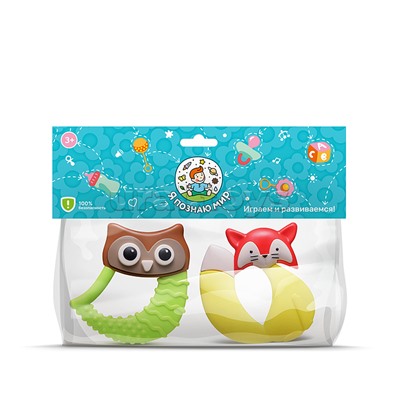 Набор погремушек "Енотик и совушка" в пакете