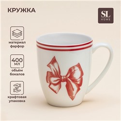 Кружка новогодняя SL Home «Прекрасное время», 400 мл, 9×10 см, фарфор, белая