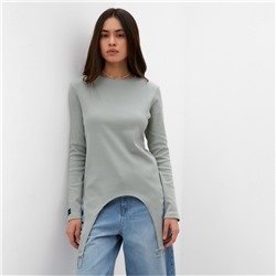 Лонгслив с пажами женский MIST, размер 42, цвет оливковый