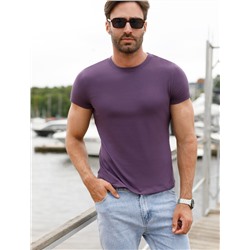 Футболка slim fit  из премиального хлопка с эффектом меланж