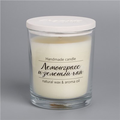 Ароматическая свеча в стакане «Лемонграсс и зеленый чай», 7×7 см, 27 ч