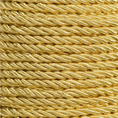 Шнур витой, d=3 мм, 25 ± 1 м, цвет золотой