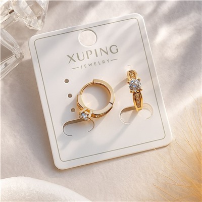 Серьги коллекция "Xuping" покрытие позолота, вставка: фианиты, арт.004.072