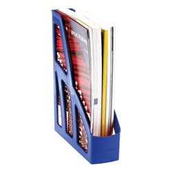 Лоток для бумаг вертикальный  75 мм "Лидер" синий ЛТВ-30451 Стамм