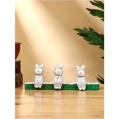 Сувенир «Зайки на скамейке», 18×4×6 см, дерево