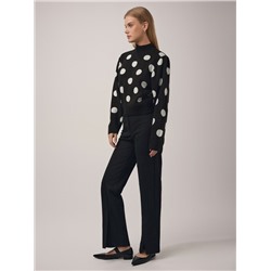 Вязаные джемперы CONTE Укороченный свитер объемного силуэта с жаккардовым переплетением LDK 23102