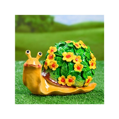 Садовая фигура из полистоуна «Улитка резная», 20×11×12 см