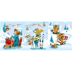 К-т полотенец "Конь в пальто" 50*60 см. - 3 шт. вафля хлопок 100%