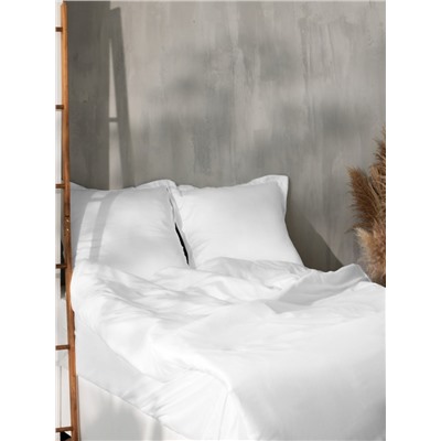 Простыня 1.5 спальная SL Home Tencel, 160×235 см, белая, тенсель