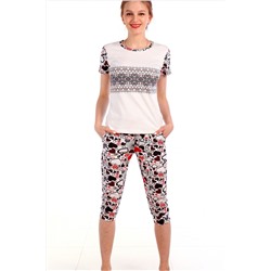 Пижама с бриджами с бриджами и футболкой 3 НАТАЛИ, 1214334