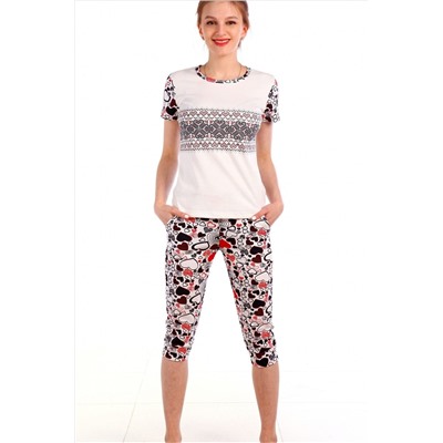 Пижама с бриджами с бриджами и футболкой 3 НАТАЛИ, 1214334