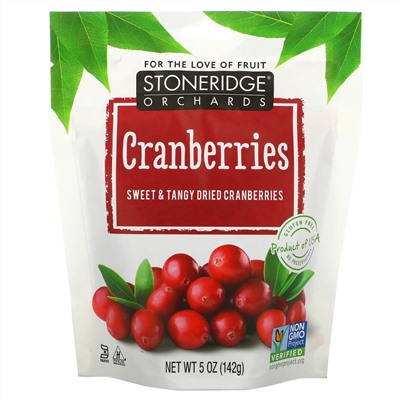 Stoneridge Orchards, Клюква, Сладкая и терпкая сушеная клюква, 5 унций (142 г)