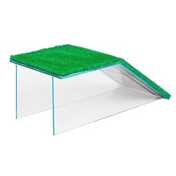 Мостик для черепахи односторонний № 5 с травой, 42×20×16 см