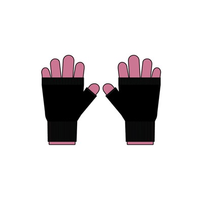 Комплект трикотажный для девочек: митенки, перчатки