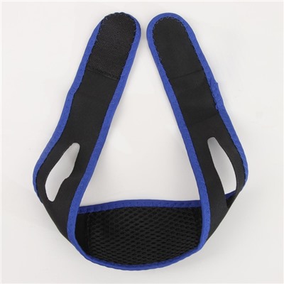 Маска текстильная против храпа, эластичная, на липучке, чёрная, синяя