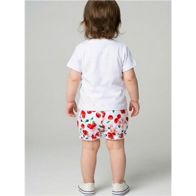 Комплект детский трикотажный для девочек: джемпер (футболка), шорты
