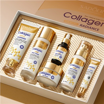 Набор для лица с Коллагеном 6 средств в подарочной коробке Sadoer