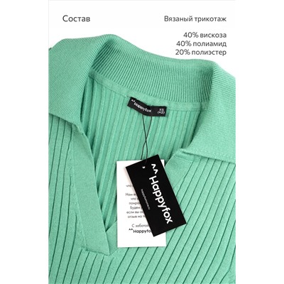 Женский джемпер лапша с воротником поло Happyfox