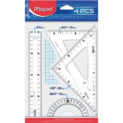 Набор геометрический 4 пр. большой Start (линейка 20 см, угольники 21 см, транспортир 10 см) 242820 Maped