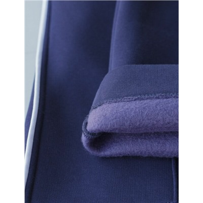 Теплые прямые брюки из эластичного футера трехнитки с начесом