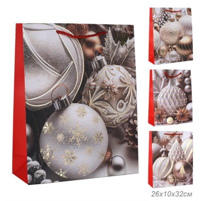 Пакет подарочный 26х32х10 / 10129-M /уп 12/480/ микс Новый год