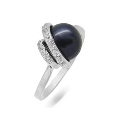 Кольцо из серебра жемчуг, К1325ч