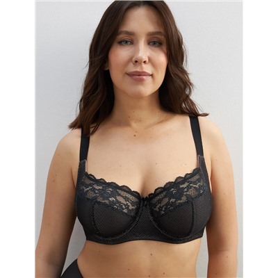 Omsa Бюстгальтер OmD 1176L EVERYDAY Бюстгальтер с мягкой чашкой  из сетки с кружевом (Т-образный шов)