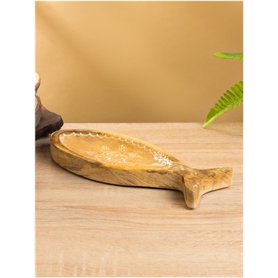 Блюдо в форме рыбки «Пряник», 25.5×10×2 см, дерево манго