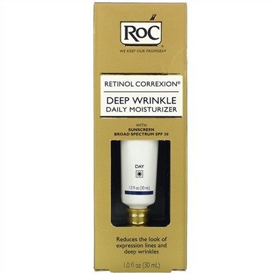 RoC, Retinol Correxion, увлажняющий крем от глубоких морщин для ежедневного ухода, SPF 30, 30 мл (1 жидк. унция)