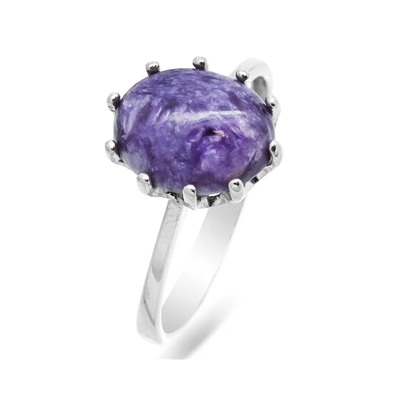 Кольцо из серебра чароит, СПН4161