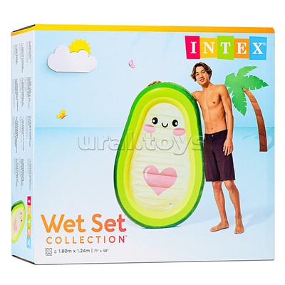 Надувной матрас-плот для плавания 180х124 Авокадо, до 100кг 58739EU INTEX