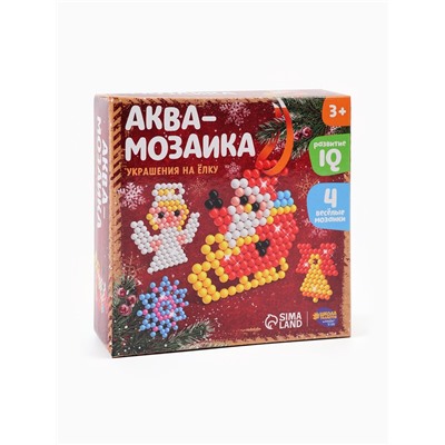 Аквамозаика «Дед Мороз с ангелом», украшения на ёлку