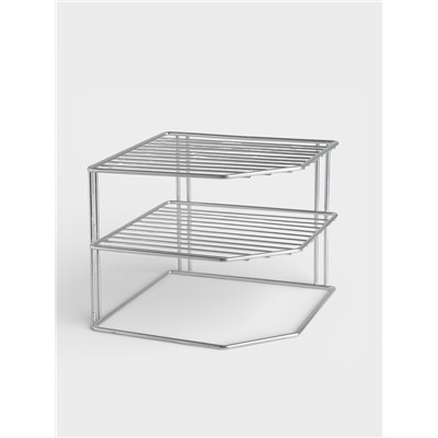 Подставка для посуды, 2 яруса, 25×25×20 см, хром