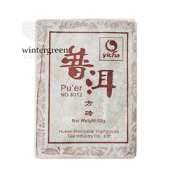 Китайский элитный чай Шу Пуэр "8012" Фабрика Хуннань Ти Компани 40-50 г (кирпич)