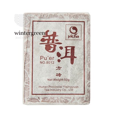 Китайский элитный чай Шу Пуэр "8012" Фабрика Хуннань Ти Компани 40-50 г (кирпич)