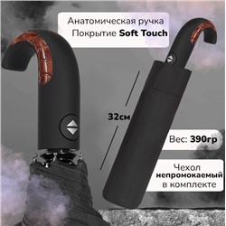 Зонт Universal Umbrella автомат чёрный К548 ,ручка полукрюк