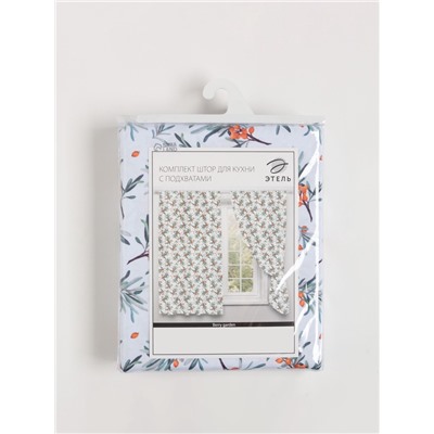 Комплект штор для кухни с подхватами Berry garden, 145×180 см-2 шт., 100% п/э