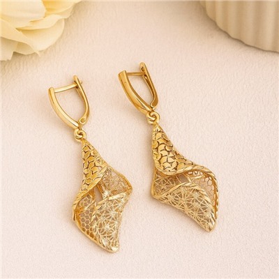 Серьги с подвеской ювелирная бижутерия Итальянское золото (покрытие желтое 14к) , арт.217.436