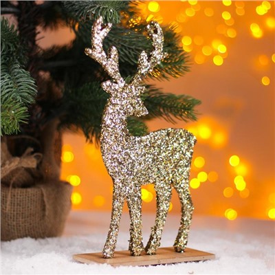 Декор новогодний «Яркий олень» золотой, 6×14×24 см