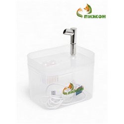 Фонтан для кошек и собак «Пижон», 1.5 л, 16.5×13×12 см, евророзетка, прозрачный