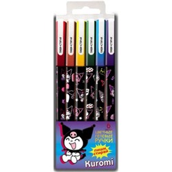 Набор гелевых ручек  6цв 0.5мм  Пиши-стирай "Kuromi" с игольчатым стержнем 71704 Centrum