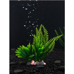 Растение искусственное аквариумное, на подставке под камень, 17×14×16 см