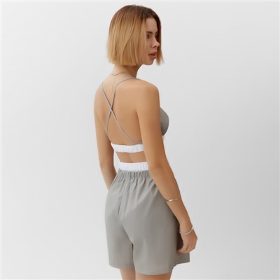 Топ женский на бретелях MINAKU: Home collection, серый, размер 50